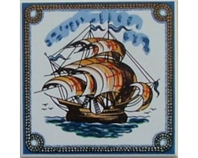 Azulejo decorado Caravela 11 15x15cm