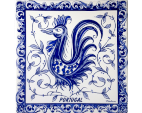 Azulejo decorado Galo de Agueda 15x15cm