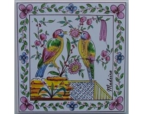 Azulejo decorado Pássaros a Cores 15x15cm