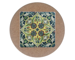 Azulejo decorado 15*15 cm com base em cortiça redonda padrão 80VA