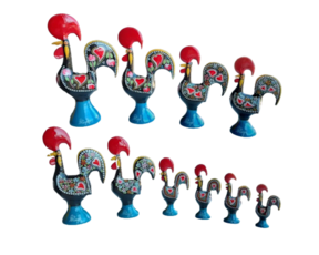 Galo de Barcelos em metal pintado à mão