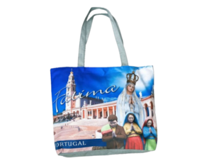 Bolsa de praia em tecido decoração Nossa Senhora de Fátima 