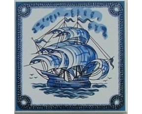 Azulejo decorado Caravela 51 15x15cm