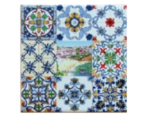 Azulejo decorado praia do Carvoeiro Algarve 15*15 cm