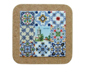 Azulejo decorado 15*15 cm com base em cortiça chaminé Algarve