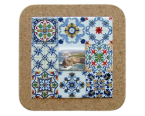 Azulejo decorado 15*15 cm com base em cortiça Sagres Algarve