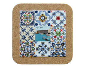 Azulejo decorado 15*15 cm com base em cortiça Lagos Algarve