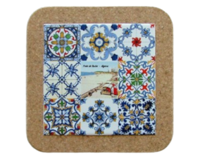 Azulejo decorado 15*15 cm com base em cortiça praia da rocha Algarve