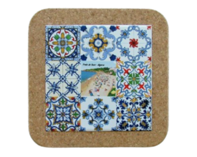 Azulejo decorado 15*15 cm com base em cortiça praia da oura Algarve