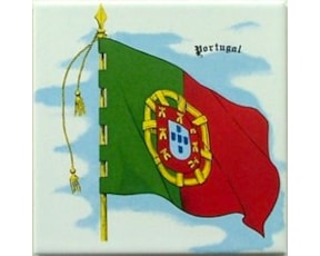 Azulejo decorado Bandeira Portugal  15x15cm