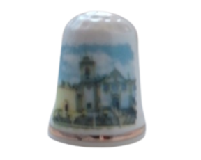 Dedal em porcelana decorado motivo Seia