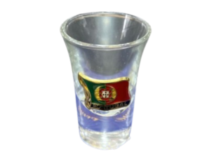 Copo shot vidro bandeira de Portugal