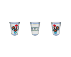 Copo shot vidro Galo de Barcelos (conjunto de 2)