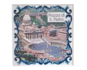 Azulejo decorado 15*15 cm Piazza di S. Pietro - Itália