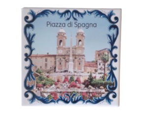 Azulejo decorado 15*15 cm Piazza di Spagna - Itália