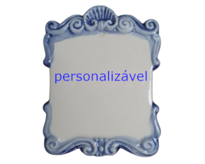Placa quadrada em faiança decoração  (serigrafia) personalizável