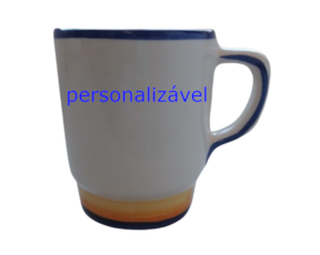Caneca com asa em faiança decoração (serigrafia) personalizável