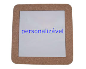 Azulejo 15*15 cm  (serigrafia) com base em cortiça personalizável