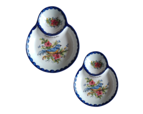 Azeitoneira em faiança pintada à mão decoração Primavera / Pássaro