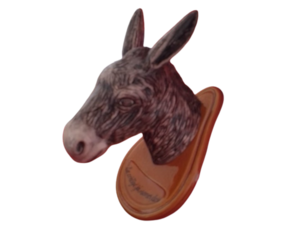 Burro decorativo de parede em faiança pintado à mão
