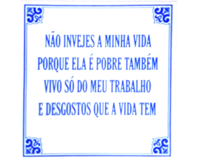 Azulejo provérbio 15*15 cm