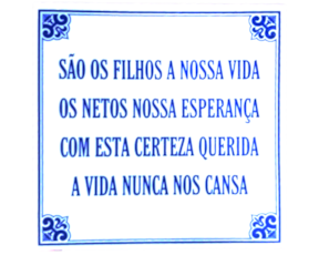 Azulejo provérbio 15*15 cm 