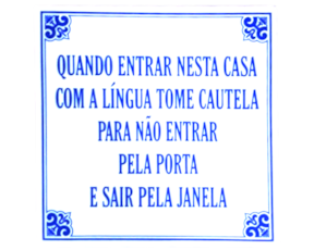 Azulejo provérbio 15*15 cm 