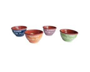 Taça de sobremesa pintada à mão em cerâmica (barro vermelho)
