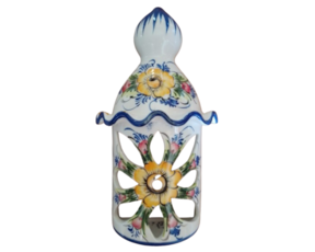 Aplique flor em faiança pintado à mão decoração flor cor