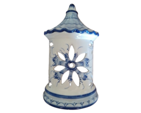 Aplique Árabe em faiança pintado à mão decoração flor azul