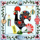 Magnético com azulejo decorado Galo de Barcelos 5X5cm