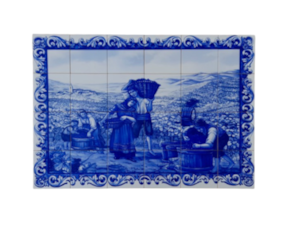 Painel decorado 24 azulejos Vindima Azul
