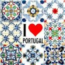 Magnético com azulejo decorado I Love Portugal 5x5cm