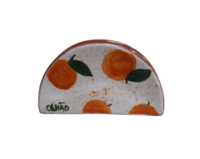 Suporte guardanapos em cerâmica pintado à mão decoração Laranjinha