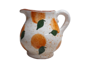 Leiteira em cerâmica pintada à mão decoração Laranjinha