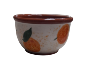 Tigela alta em cerâmica pintada à mão decoração Laranjinha