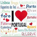 Magnético com azulejo decorado I Love Portugal  5x5cm