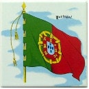 Magnético com azulejo decorado Bandeira de Portugal  5x5cm