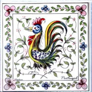 Azulejo decorado galo de Águeda colorido 7.5x7.5cm