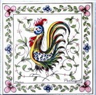 Azulejo decorado galo de Águeda colorido 7.5x7.5cm