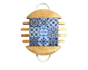 Base de tacho Multi Padrão cores Fátima  em Madeira Natural 10x10 cm