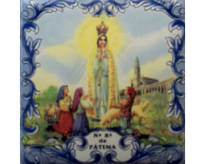 Magnético com azulejo decorado Nossa Senhora de Fátima  5X5cm