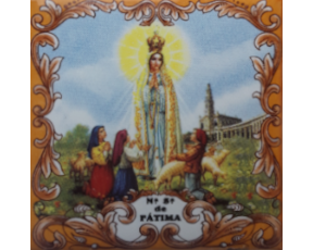 Magnético com azulejo decorado Nossa Senhora de Fátima 5X5cm