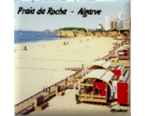 Magnético com azulejo decorado Praia da Rocha 5X5cm