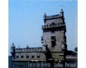 Magnético com azulejo decorado Torre de Belém 5X5cm