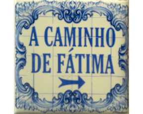 Magnético com azulejo decorado a Caminho de Fátima 5X5cm