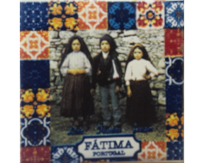 Magnético com azulejo decorado Pastorinhos de Fátima 5X5cm