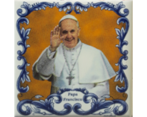 Magnético com azulejo decorado Papa Francisco 5X5cm