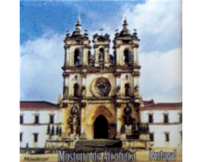 Magnético com azulejo decorado Mosteiro de Alcobaça 5X5cm