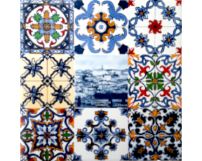 Azulejo decorado Multi-padrão Coimbra 15X15 Cm
